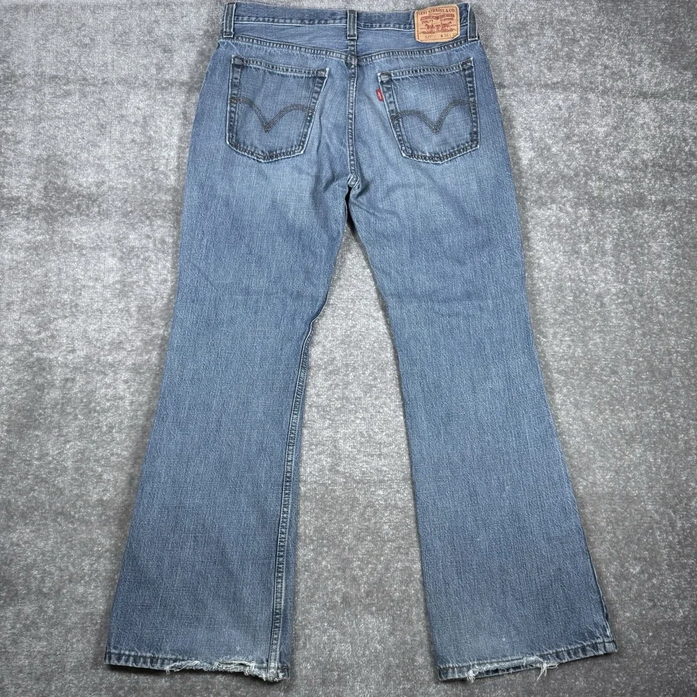 Levi's 527 Men's 36x32 (Fits 35x33) Blue Denim Low Boot Cut Distressed Y2K‎